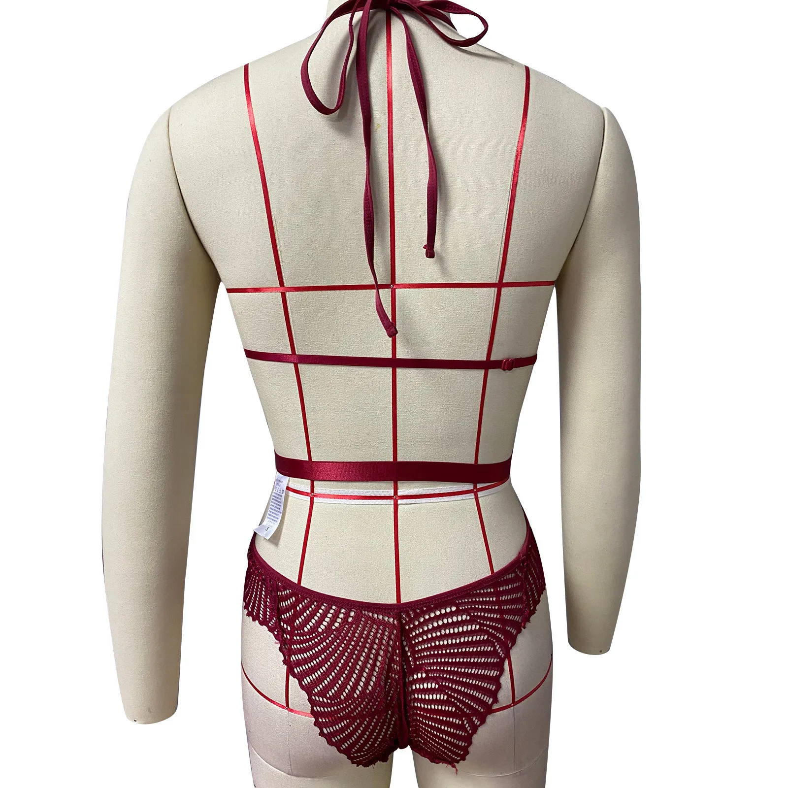 

S-2XL Ladies Sexy Lingerie Transparent Lace Halter Underwear Erotic Bra Briefs Sleepwear Babydoll Temptation Hollow Out Lenceria