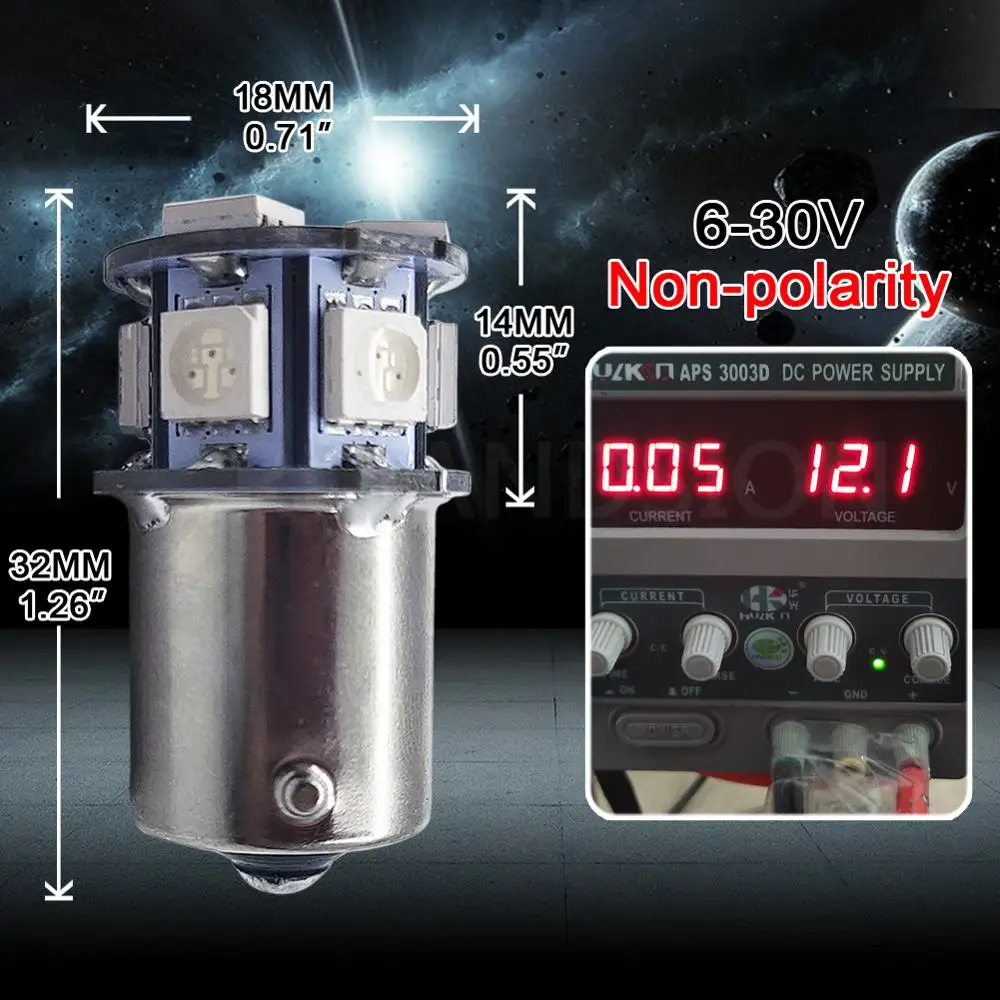 4-сигнальная лампа P21w бесполярная 6-30 в Led Ba15s 1156 стоп-сигнал резервный светильник 6