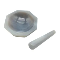 1pcs natural agate mortar laboratory equipment wear resistant high grade agate mortar 90mm with grinding rod