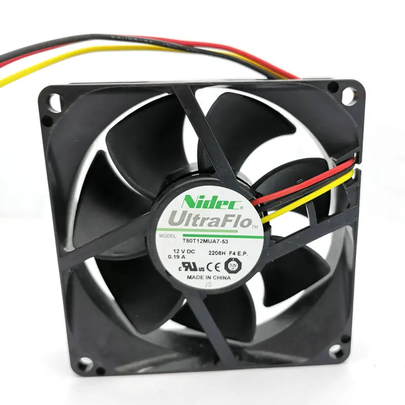 

FOR NIDEC 8cm T80T12MUA7-53 8025 12V 0.19A Cooling fan 80*80*25mm HZDO