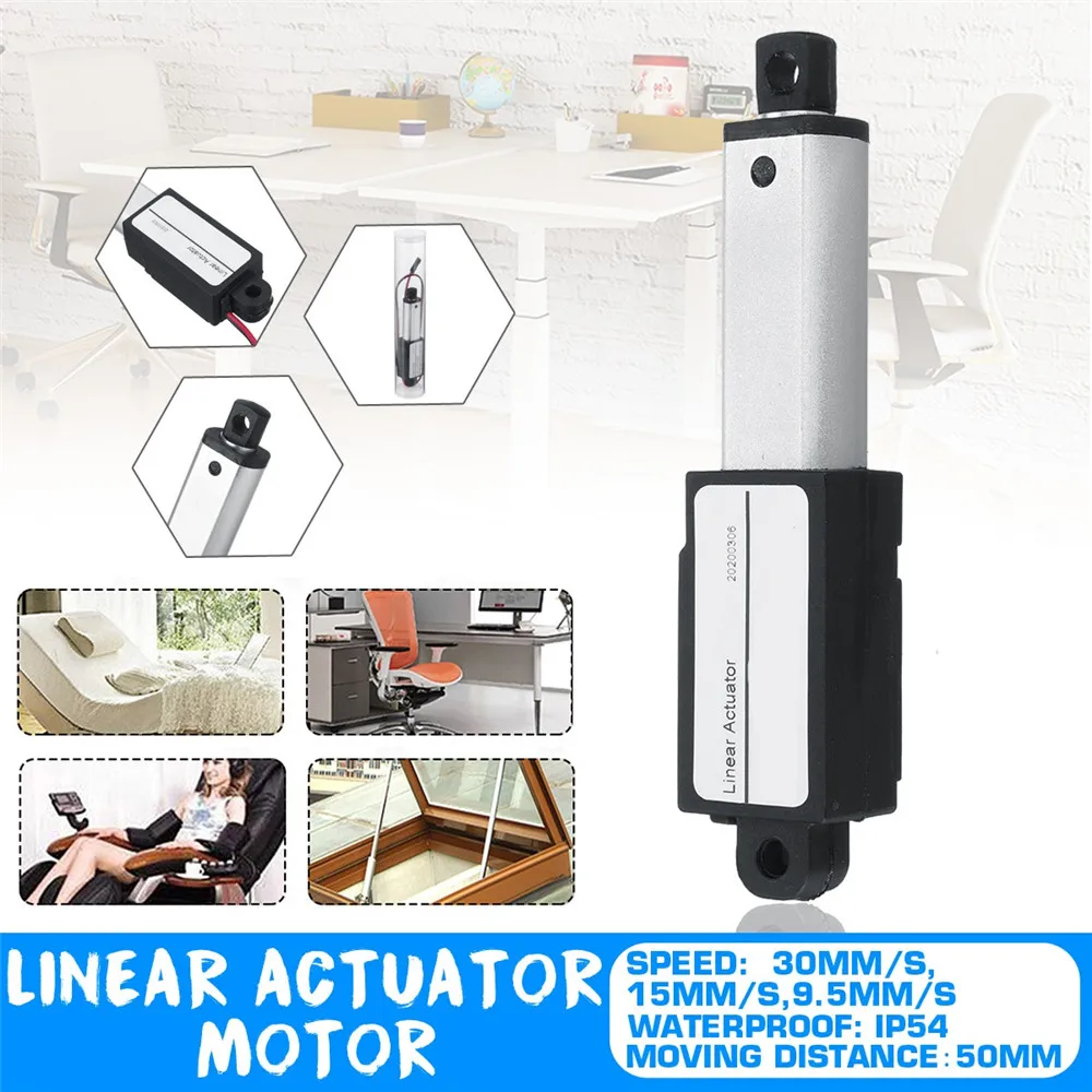 Новый алюминиевый сплав 12 В постоянного тока 50 мм ход микро линейные приводы