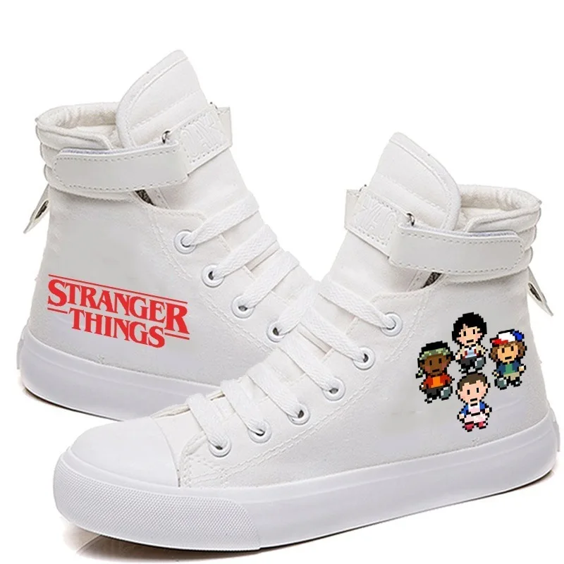 Кеды женские/мужские высокие повседневные дышащие кроссовки с принтом странных