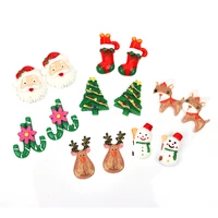 christmas resin accessories snowman tree mixed color decoration materials diy crafts supplies phone case stickers 102030pcs