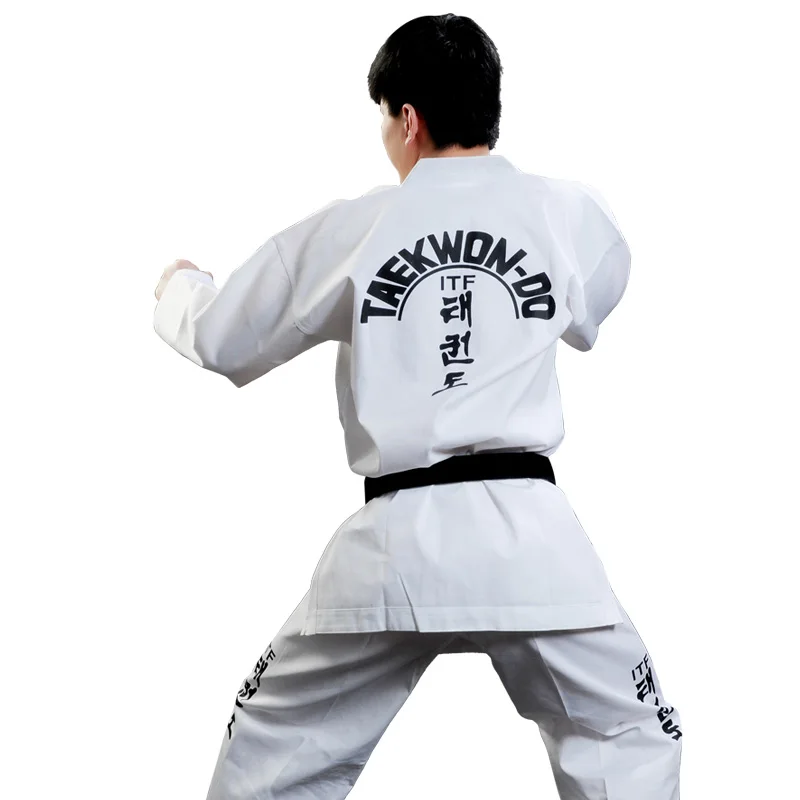 Новый ITF Taekwon Do Одобрить Белый Хлопок Студент Добокс Костюм Боевых Искусств