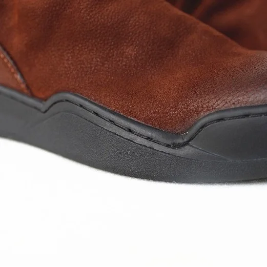 Careaymade-Genuine Leather Thick-soled Women's Shoes Round-toed Original Handmade Single boots Flat-soled Retro Leisure boots