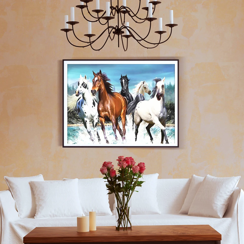 Раскраска по номерам для взрослых AZQSD животное украшение дома сделай сам рама