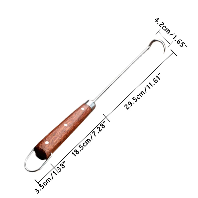 Нержавеющая сталь барбекю гриль крючок деревянная ручка шашлык набор игла для