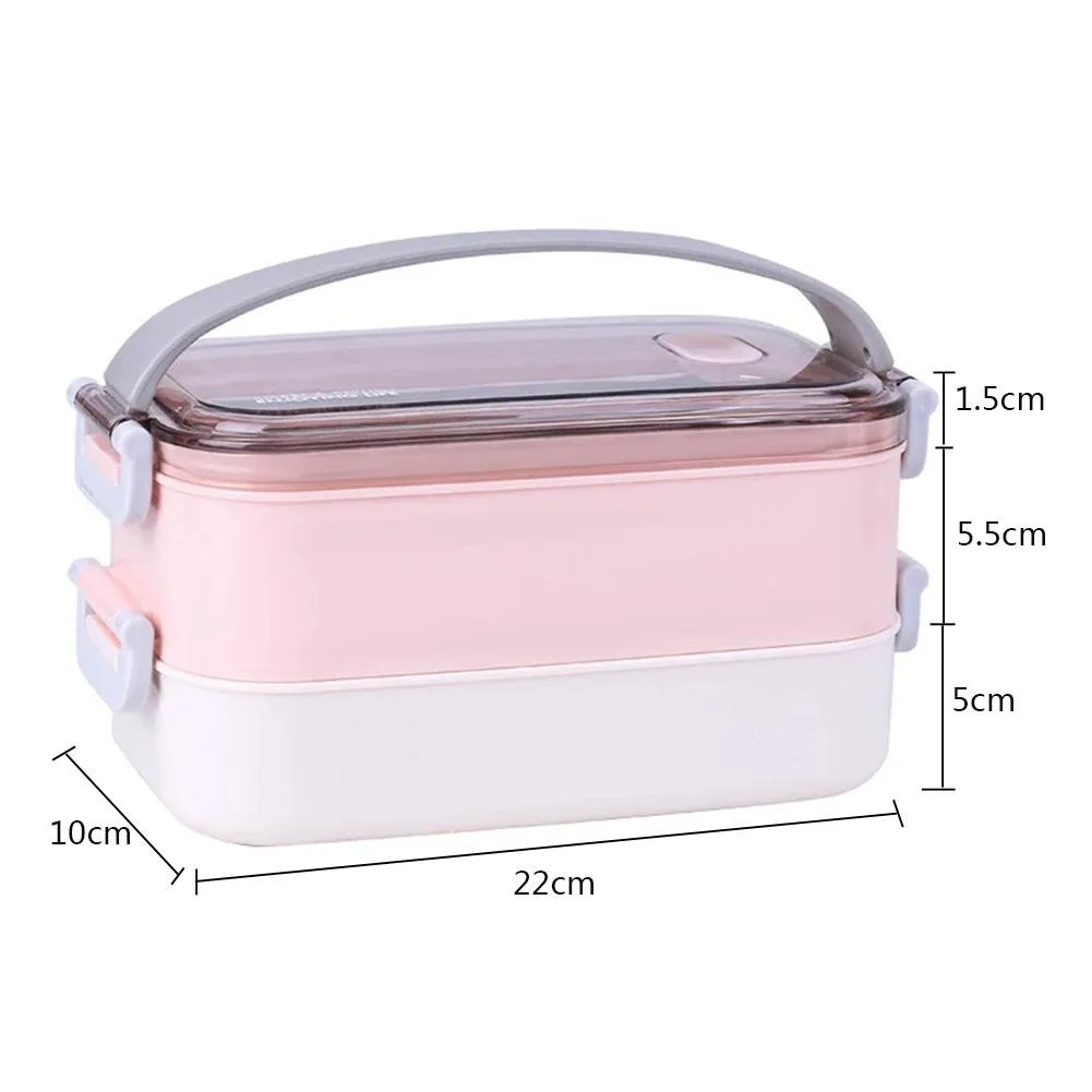 

Japanese Microwave Bento Box 304 Stainless Steel Bento Box With A Handle Double Layer Leak-Proof Bento Lunch Boxes For Kids Scho