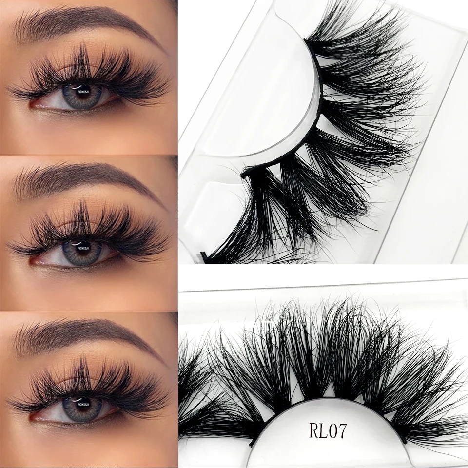 

10/20/50 Pairs Mink Eyelashes Wholesale 25mm Fluffy Messy 3d Natural Lashes In Bulk Makeup Hand Made Wispy Dramatic Eyelashes