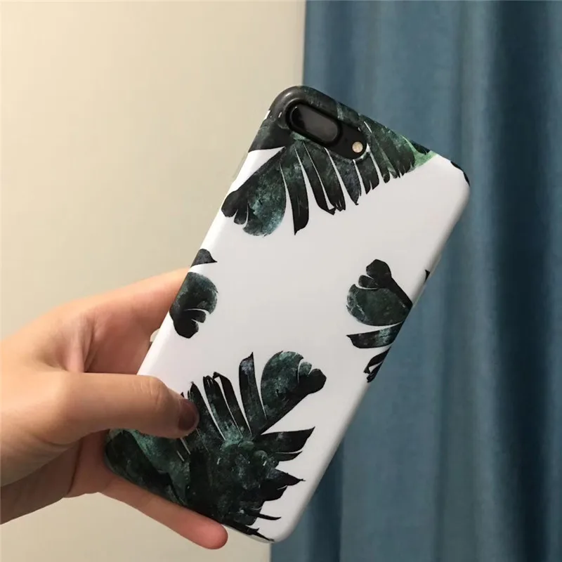 Vintage Banana Leaf Phone Cases for iPhone Apple 6 6s Plus 7 8 X Soft IMD Mobile Protective Full Body Back Cover Gift Shell | Мобильные