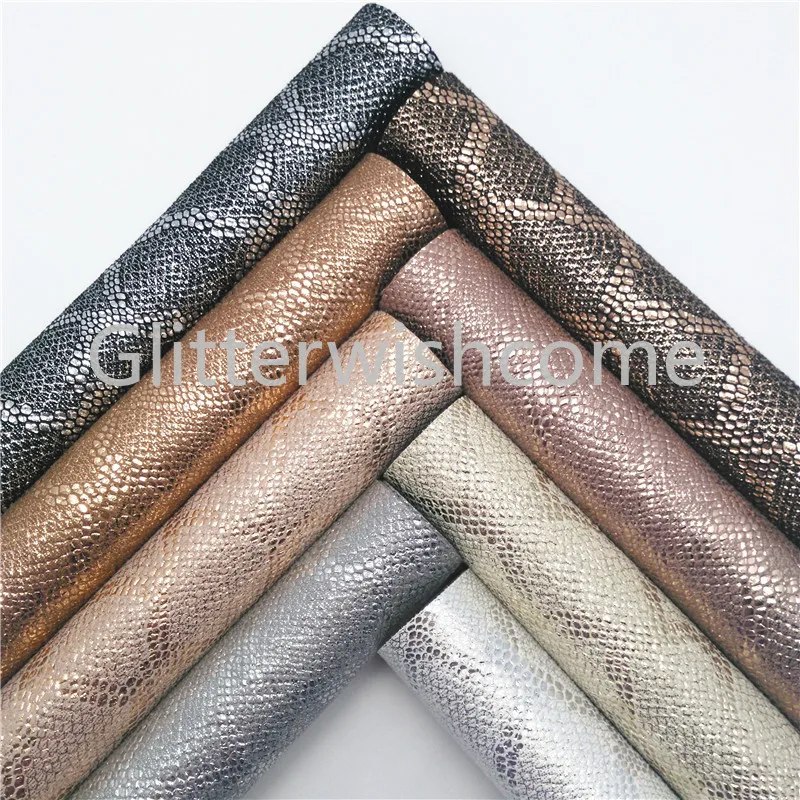 Glitterwishcome 21X29 см A4 размер винил для бантов Металлическая Змея питон синтетическая искусственная кожа простыни для бантов, GM622B