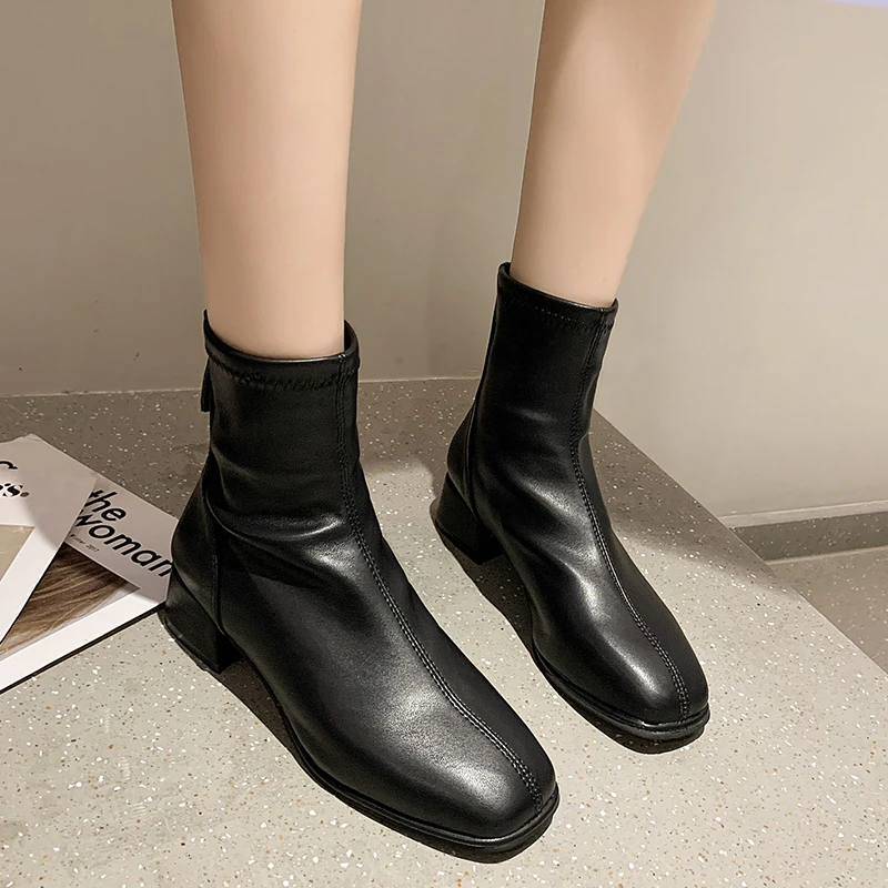 

Socks Boots Designer Fashion 2021 Winter Ankle Boots Women's Plush Casual Boots Thick High Heels Short Fur Ladies Boots Children