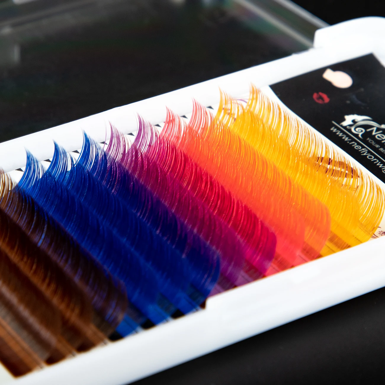 12 Rows/Tray 5 Colors Rainbow Colored Eyelash Extension Individual Faux Mink Colorful Eyelashes Soft Cilia Eye Lash Extensions | Красота и