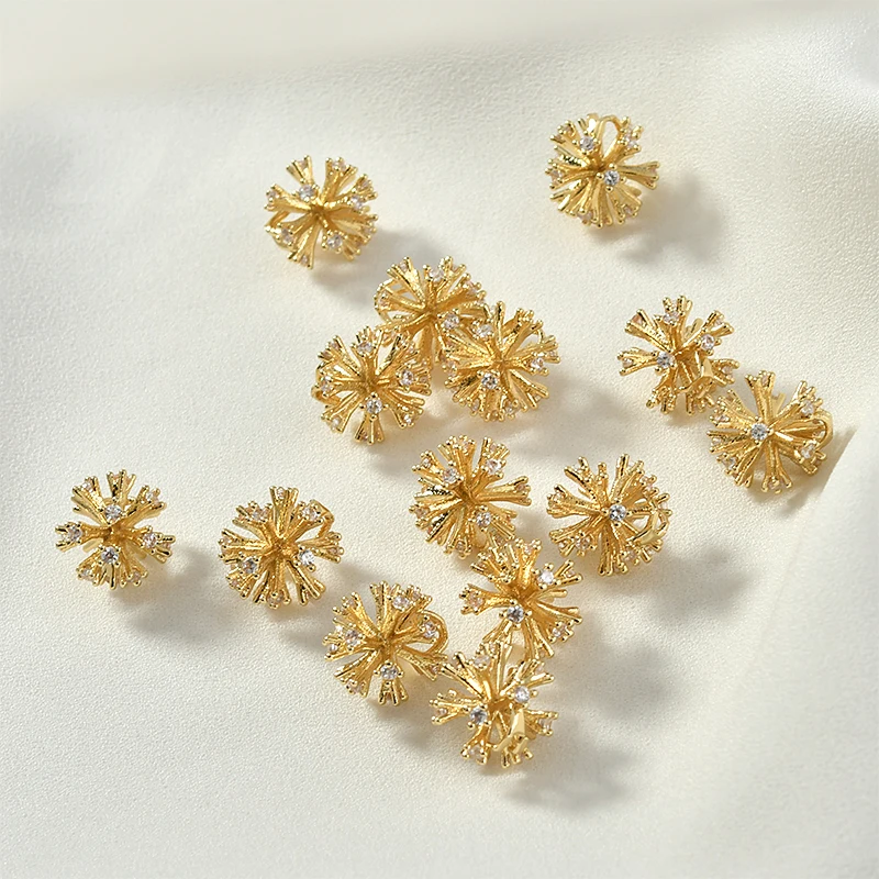 Супер блестящие фейерверки циркониевый шар покрытый медью 18 К настоящий золотой