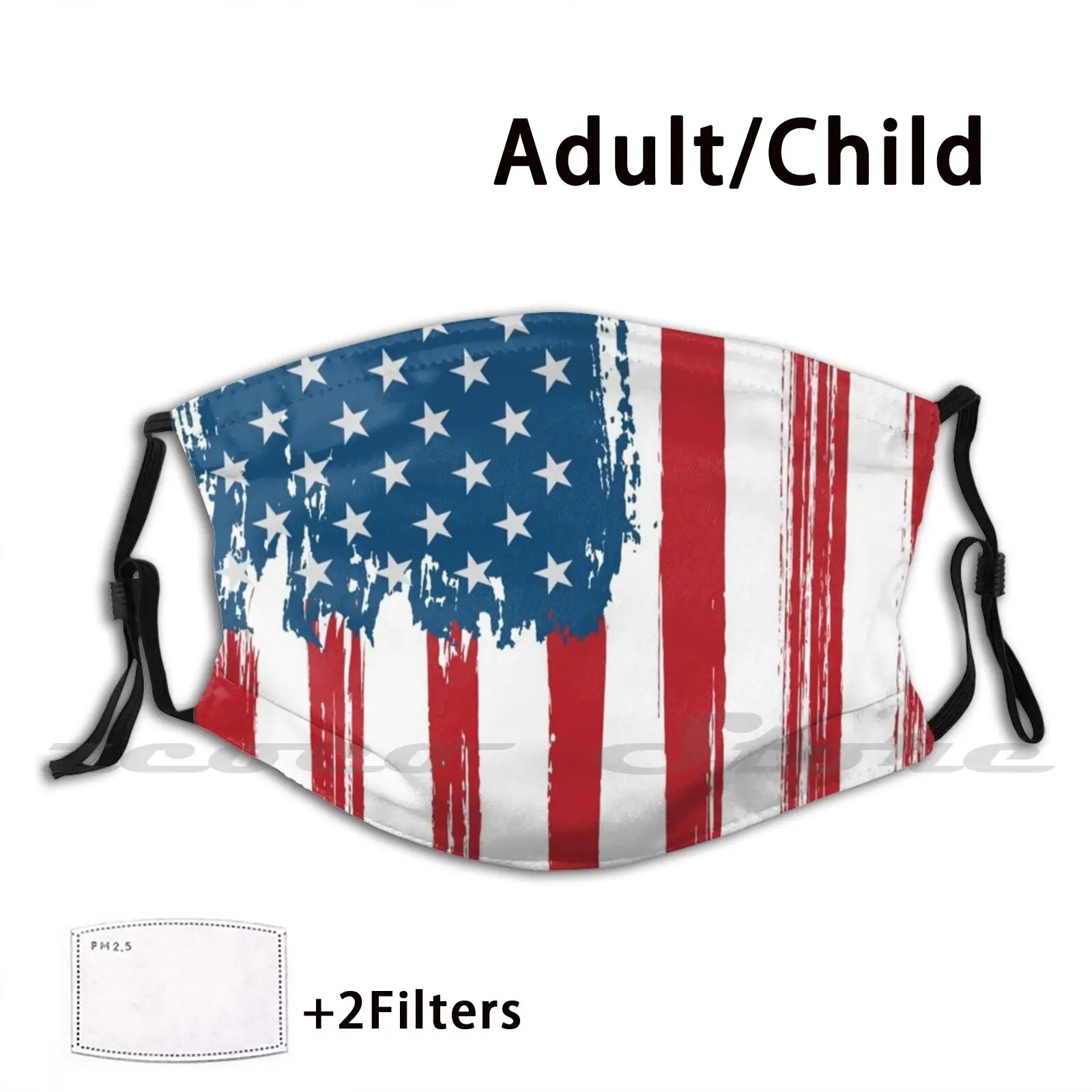 Моющаяся маска Love America с узором на заказ Pm2.5 для взрослых и детей Калифорния