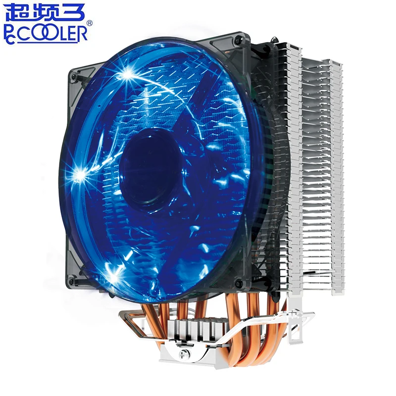 Pccooler X4 4 Heatpipe CPU кулер 120 мм синий светодиодный PWM тихий вентилятор для Intel 775 1155 1156