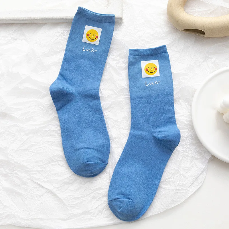 

Cute Smiley Cartoon Women Happy Socks Cotton Harajuku Fashion Funny Printed Crew Socks Korean Girls Creative Skateboard Socks