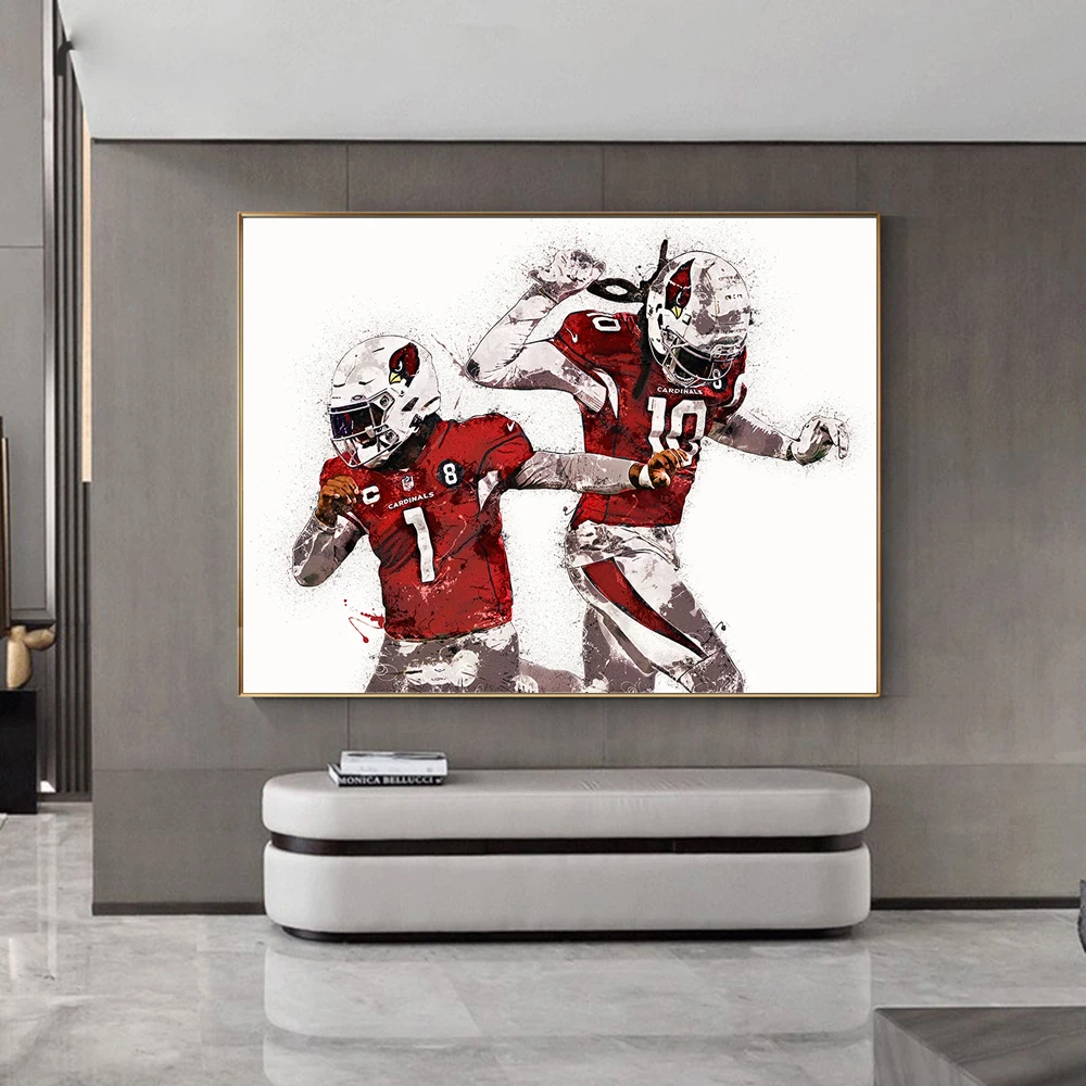 

Arizona Cardinals Poster Murray, Hopkins Posters and Prints Wall Art Rugby Canvas Football Art Painting for Gym Room Home Decor