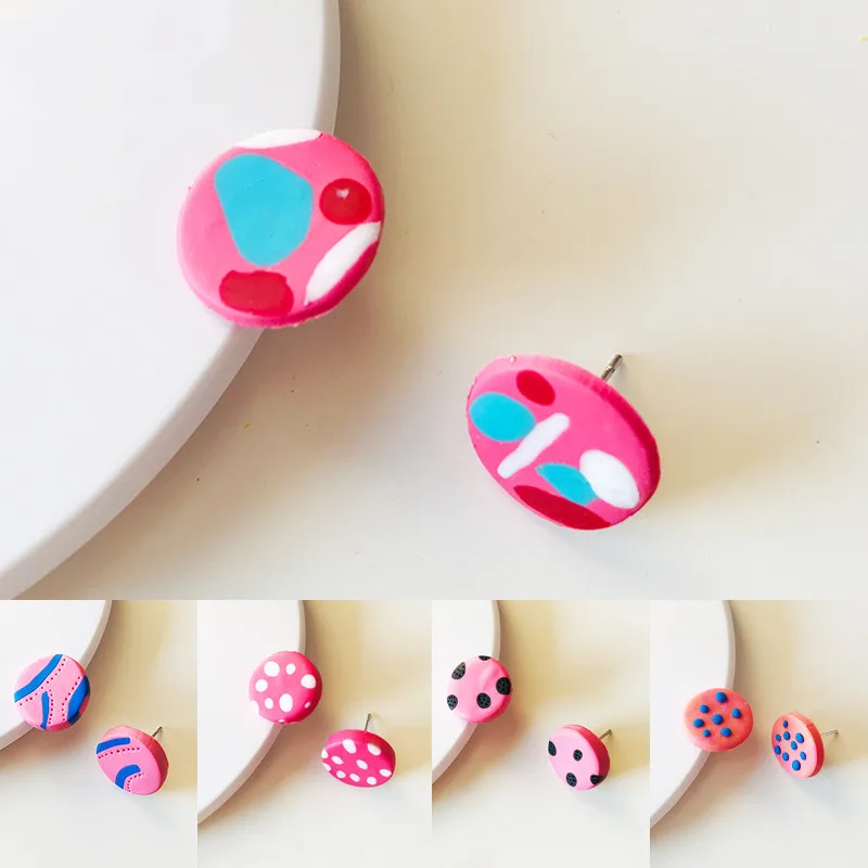 

Женские серьги-подвески из полимерной глины, с геометрическим рисунком