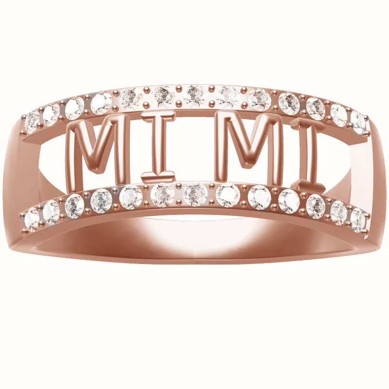 

Milangirl Fashion Ring Simple Hollow Silver Color MIMI Inlaid White Crystal Female Ring Simple Girl Jewelry Factory Direct Sales