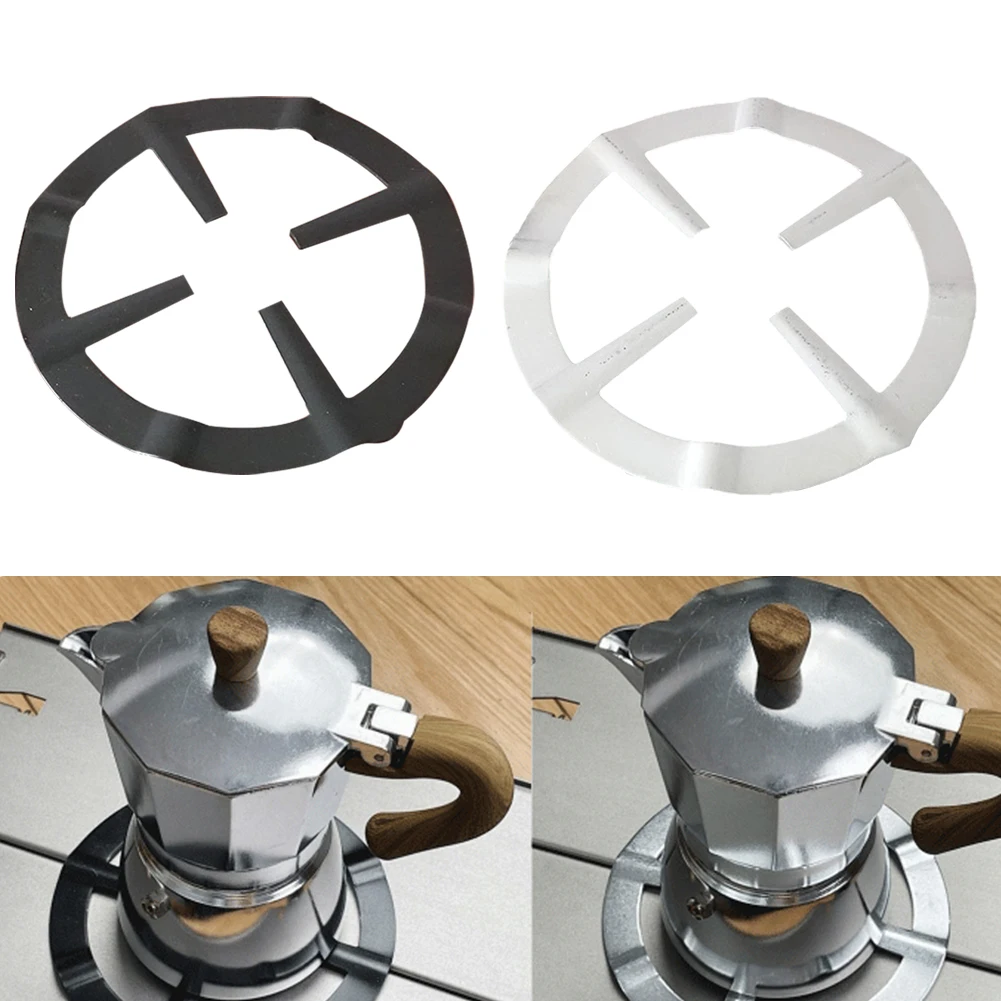 

Holder Gas Cooker Support Rack Camping Iron Stove Ring Heat Diffuser Black Pans 13.3cm Coffee Moka Pot Reducer Kitchen Supplies