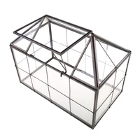 glass terrarium jewelry box clear glass box geometrical box house shape close glass geometric terrarium tabletop succulent