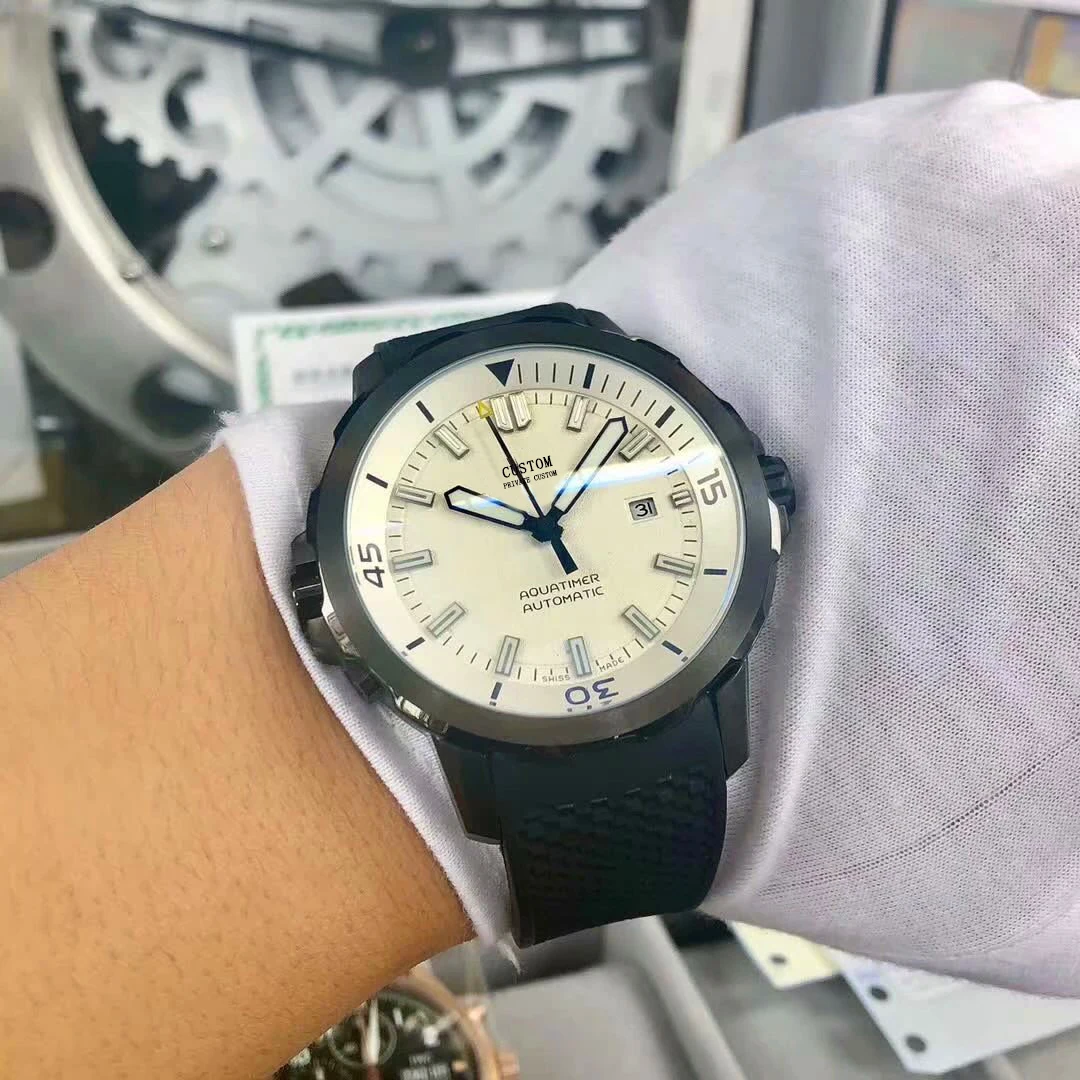 

Luxury brand men's watch 43mm automatic mechanical waterproof luminous classic 316L stainless steel mineral scratch surface