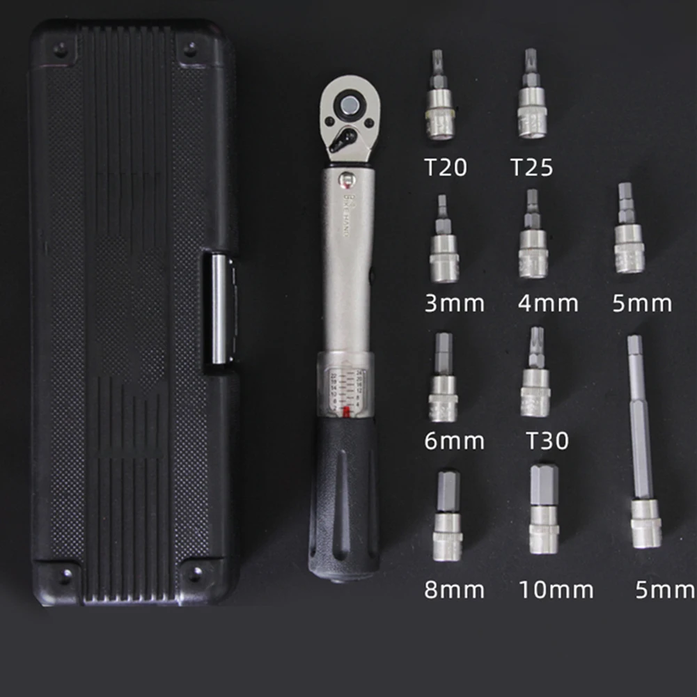 

11PCS 1/4" 2-14Nm Adjustable Torque Wrench Bicycle Repair Tools Kit Set Tool Bike Repair Spanner Hand Tool Set High Precision