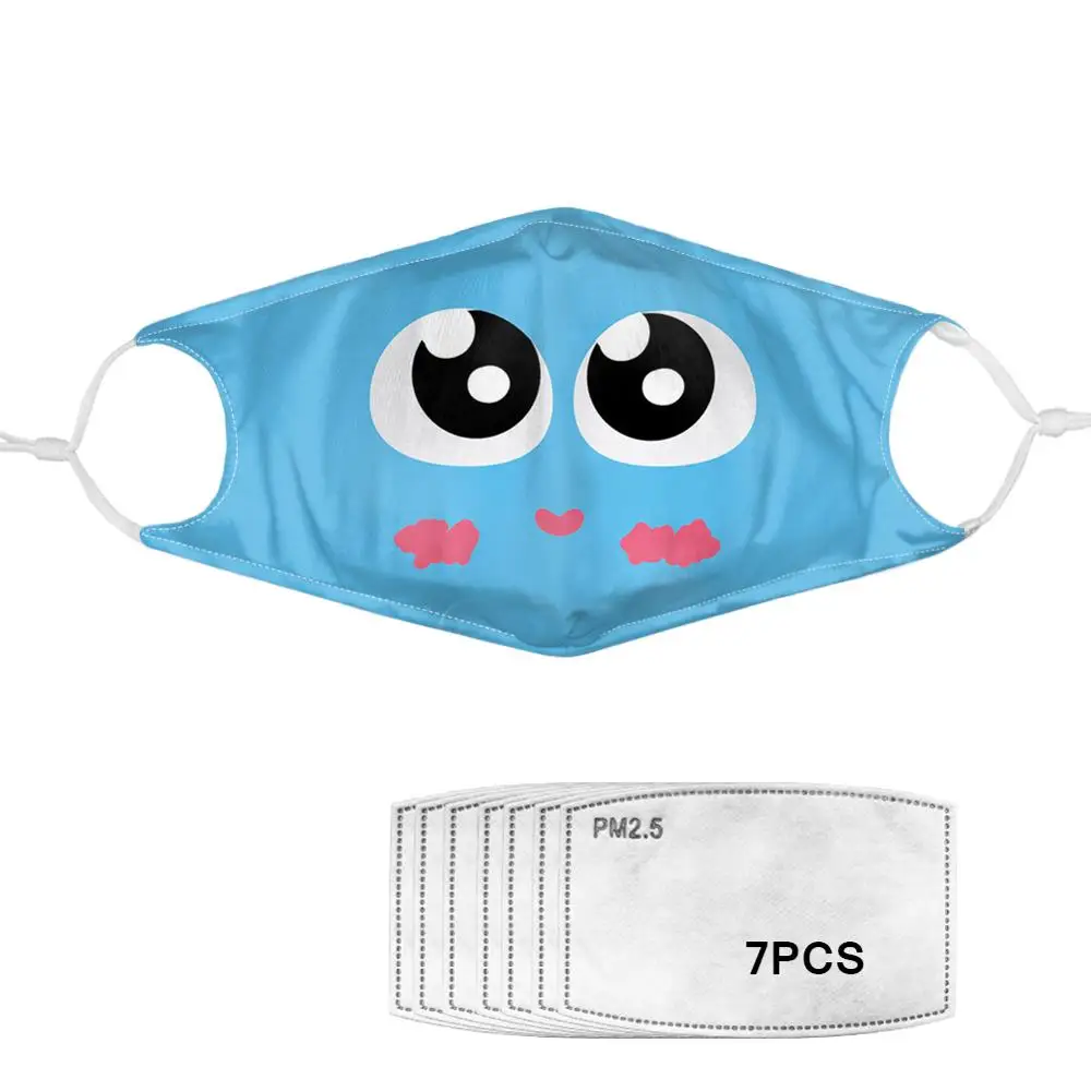 7Pcs PM2.5 Filter Gas Masks Carbon Insert Women Men Anti-dust Washable Mask Reusable Face Non-disposable Moth | Аксессуары для