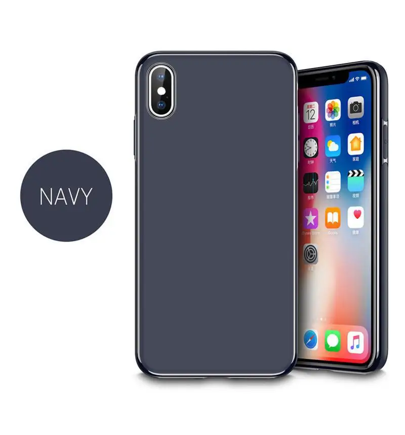 Подходит для iphone x чехол для мобильного телефона xs Матовый Магнитный чехол для автомобиля из ТПУ мягкий чехол для iphone XS - Цвет: Blue