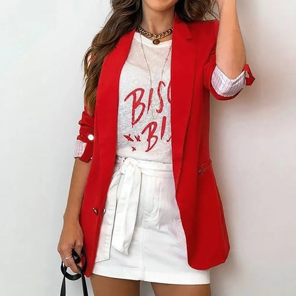 JAYCOSIN Блейзеры Женские s 2019 женские блейзеры и куртки однотонные пальто с длинными