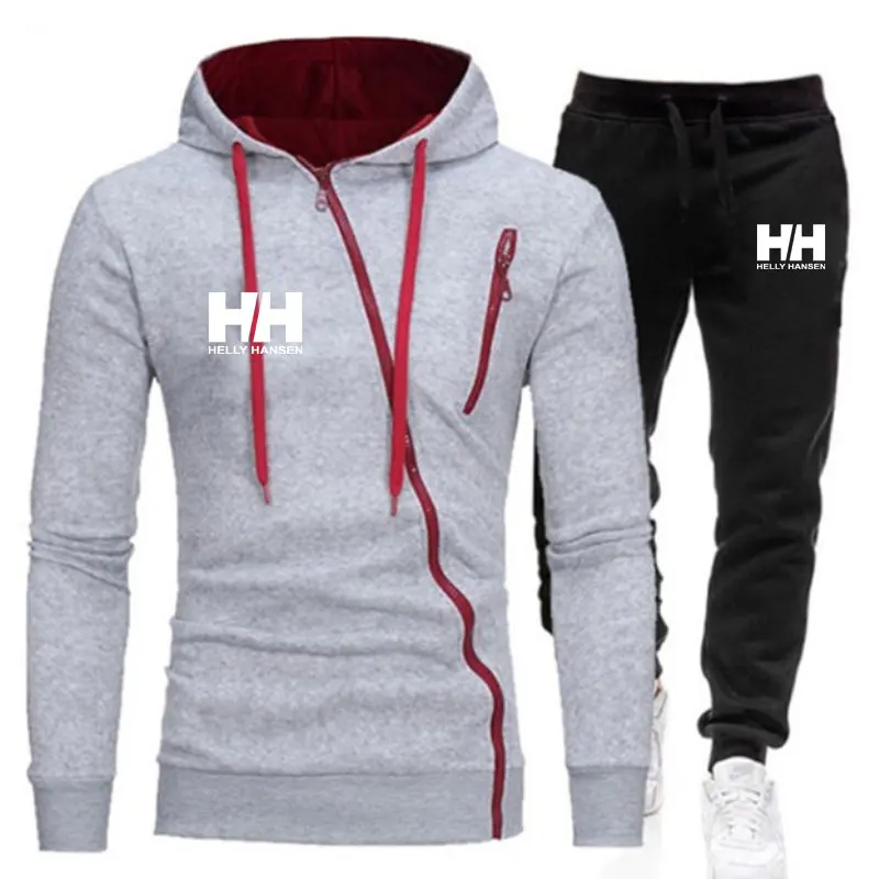 

Men Casual Sets 2021 Winter New Brand Jogger Tracksuit Zipper Hoodies+Pants 2PC Sets Men's Sportswear Sport Suit Clothing