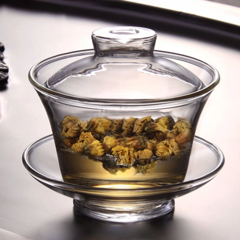 Высокая теплостойкость боросиликатное стекло Чай комплект небольшой и чашка