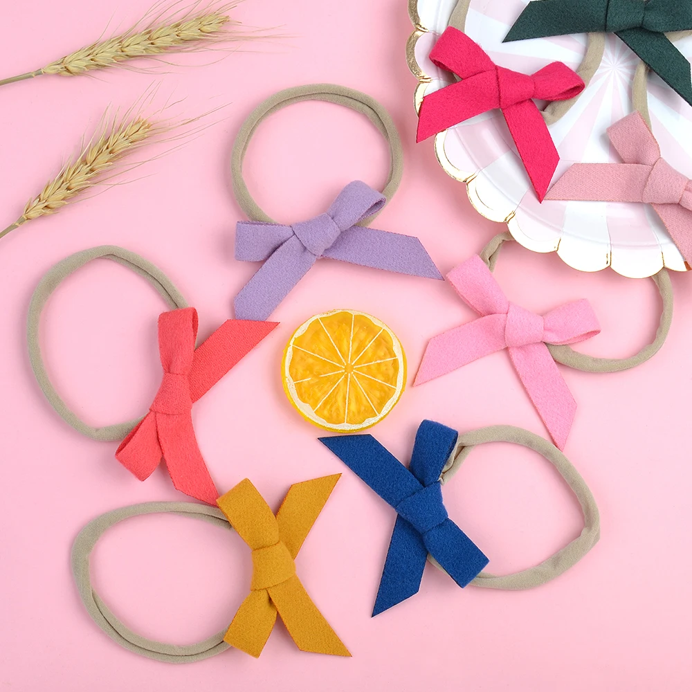 

16Pcs/Set Solid Bows Baby Headband Bowknot Handband Baby Girl Headbands Elastic Kids Hair Band Nylon Turban Hair Accessories 154