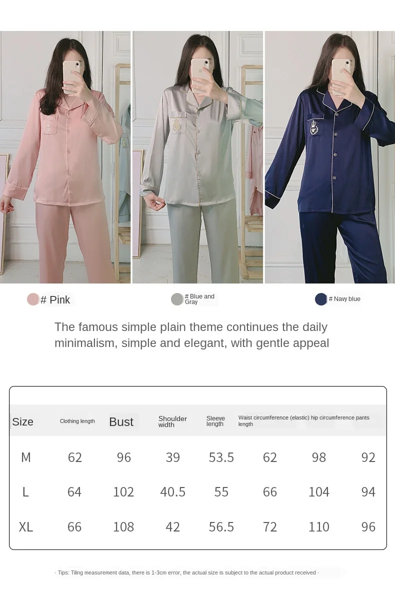 

Net Red Spring and Summer Pajamas Ladies Long Sleeve Suit Silk Oversize Tracksuit Thin Home Wear Pyjamas Women Pijama Mujer