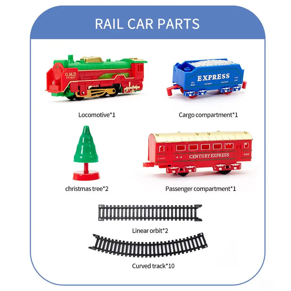 Рождественский Электрический поезд игрушки светильник итация света звуковой