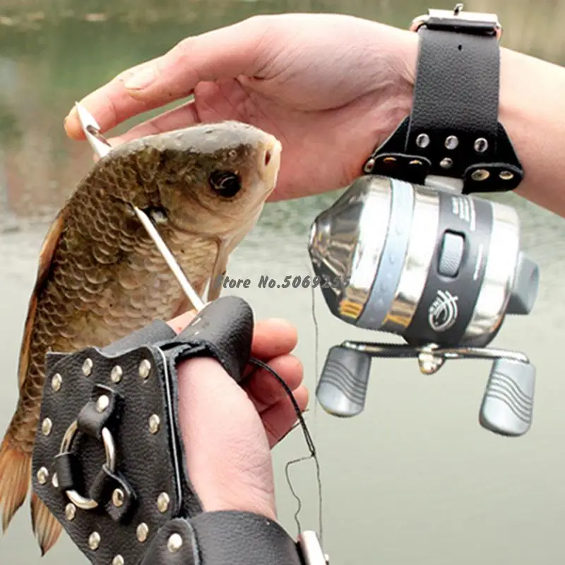 

Powerful Fishing Sports Fish Hunting Diy Slingshot Catapult Wristband Hand Guard Rubber Band Reel Sling Shot Bow Outdoor