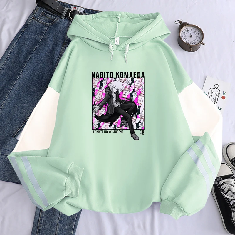 Модные Аниме толстовки Danganronpa Nagito Komaeda забавные Японские крутые мужские зимние