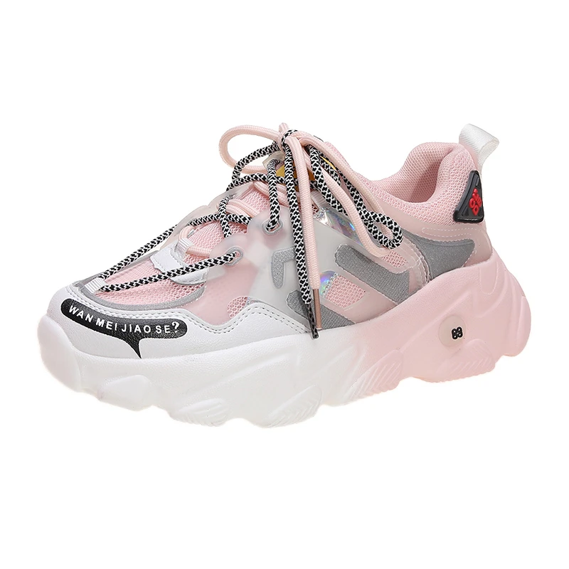 

Woman Chunky Sneakers Mesh Casual Shoes For Women Vulcanized Shoes Platform Breathable Basket Female Fashion Sneakers 2020 New