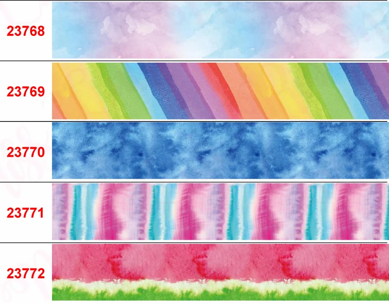 16mm-75mm Gradient Color Series Printed Grosgrain/Elastic Ribbon Star Heart Swirl Graffiti DIY Gift Bowknots 50yards/roll | Дом и сад
