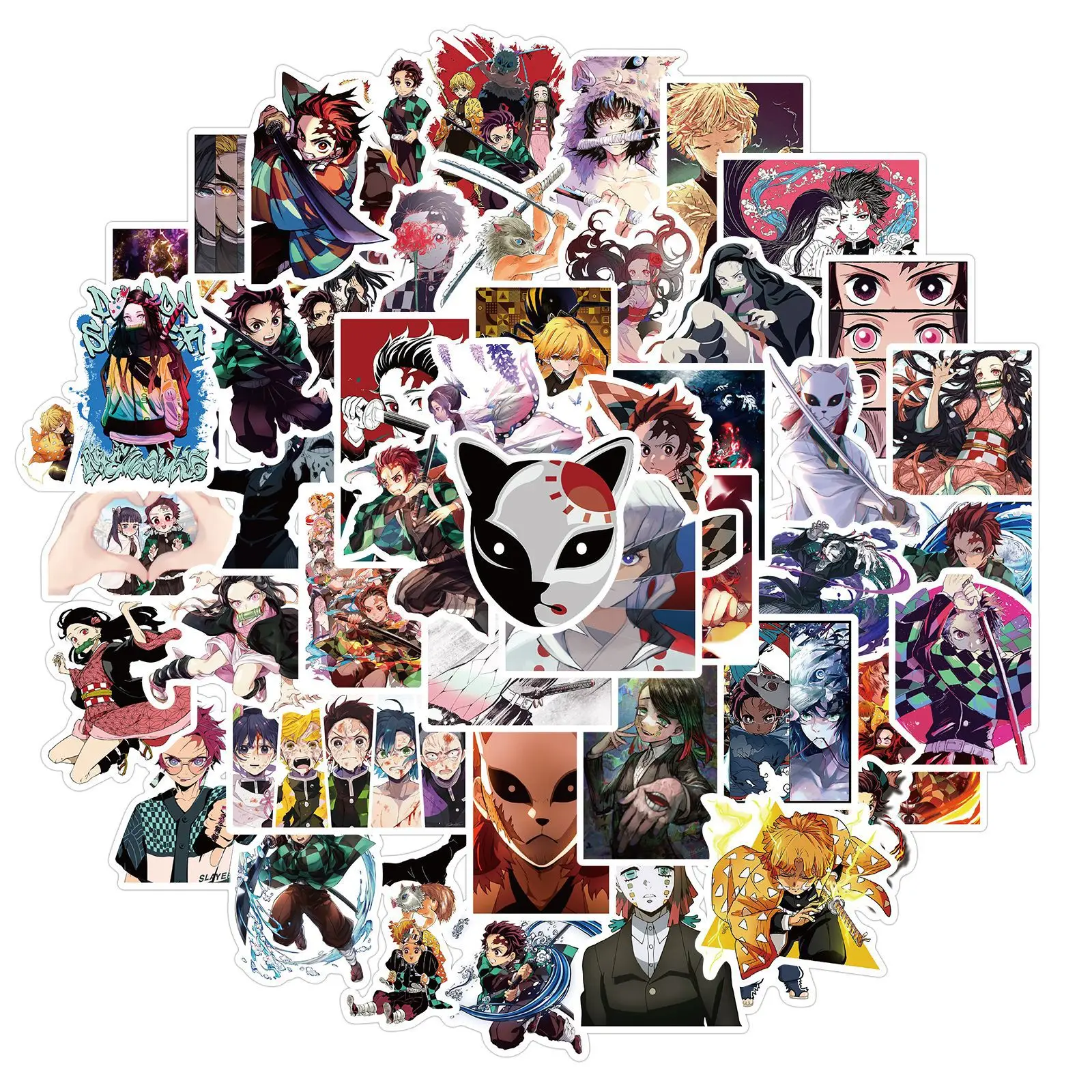 

50pcs New Anime Demon Slayer Stickers Infinite Train Stickers for Laotop Waterproof PVC Decals Scrapbooking Stationery Stickers