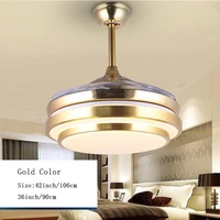 modern ceiling fan lights lamps remote control 36 42 inch gold silver led lumiere dining room bedroom fan lighting free shipping