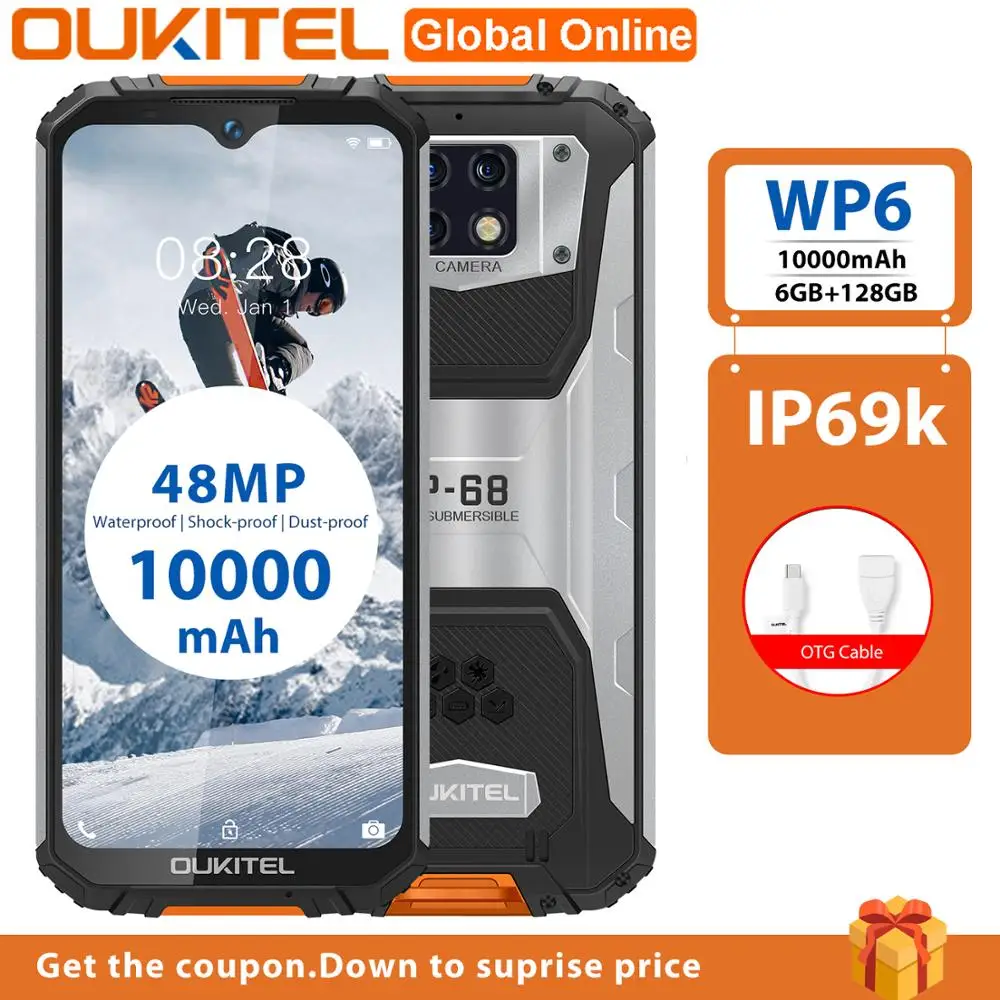 OUKITEL WP6 смартфон 6G Оперативная память 128G Встроенная 6 3 &quotOcta Core IP68