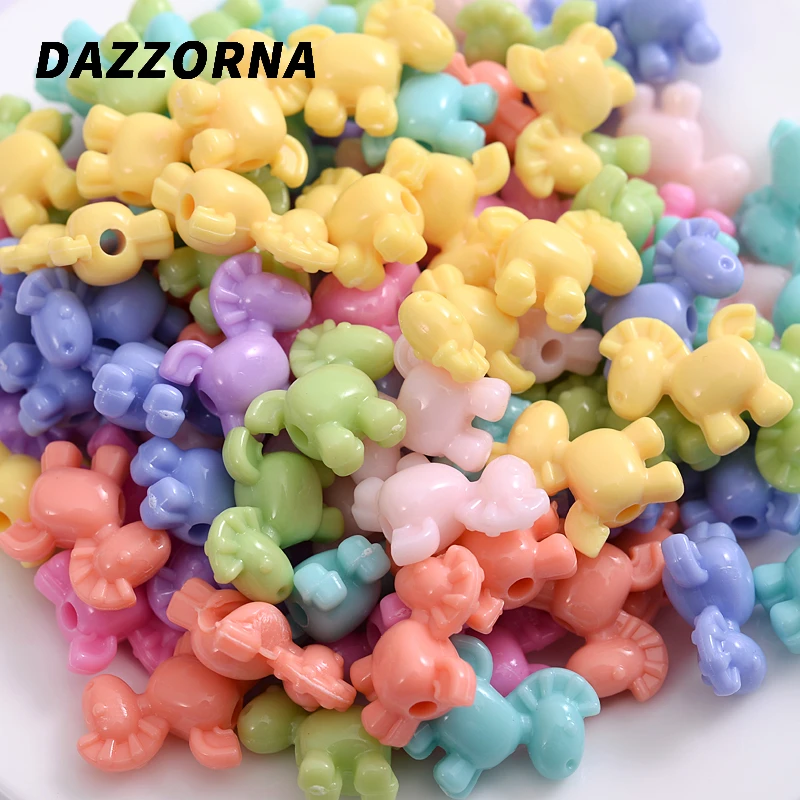 Модные Акриловые Бусины 8 цветов 30 шт./упак. в форме милой лошади из мультфильма