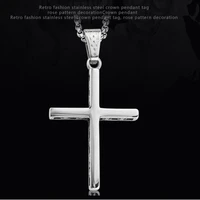 titanium stainless steel cross pendant necklace for men women simple necklace crucifix jesus