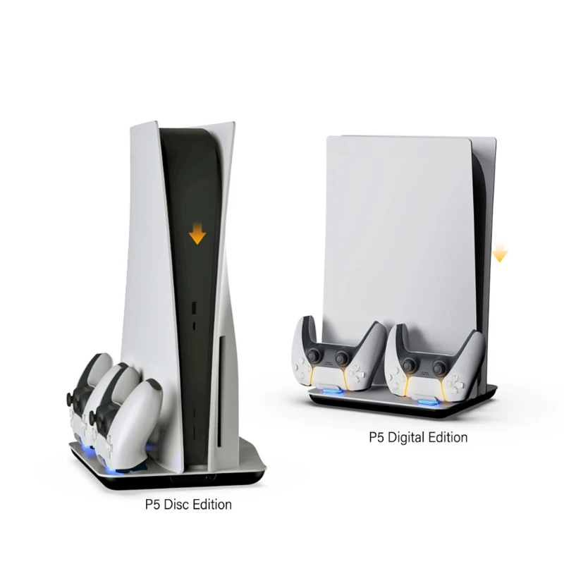 

Charger Stand with Cooling Fans Two Controllers Charger Station with Charging Indicator for PS5 Disc/Digital Edition