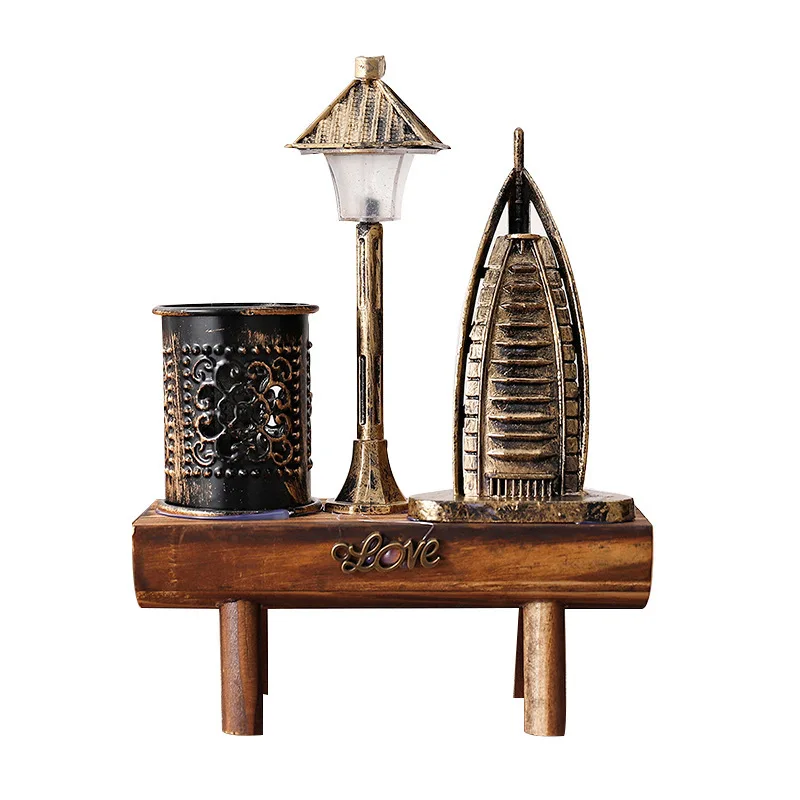 

Винтажные декоративные фигурки для строительных моделей, аксессуары для украшения дома, деревянная скамейка, ночсветильник, украшения, под...