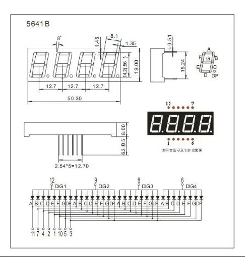 10 шт. 4-битный 0 56 дюймовый цифровой трубчатый светодиодный дисплей Whtie/красный