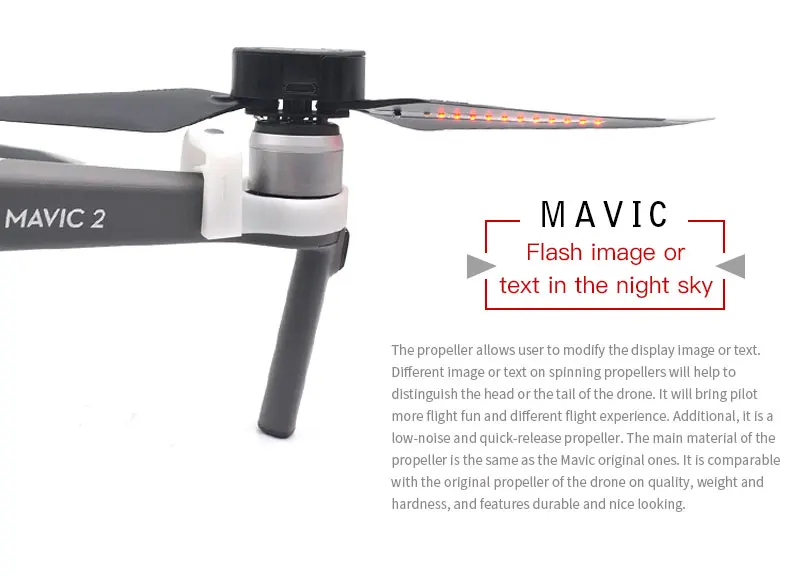 Для DJI Mavic 2 Pro светодиодный пропеллер Flash Word Blade программируемый узор весло Quick-Releas Prop для DJI Mavic 2 Pro/Zoom