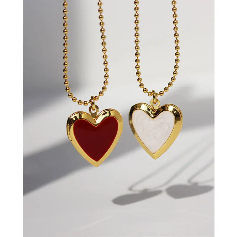 

Ожерелье с подвеской в виде сердца, золотистого цвета